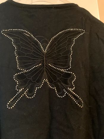 Pull noir papillon a dentelle MOFashion taille Unique 36/40