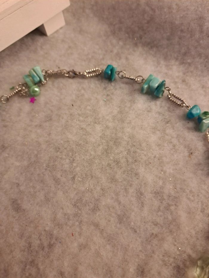 Collier long vert bleu turquoise - photo numéro 6