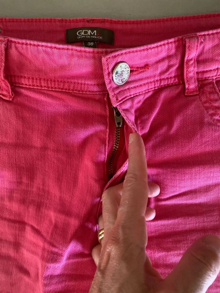 short en jeans GDM fuschsia taille 38 - photo numéro 2