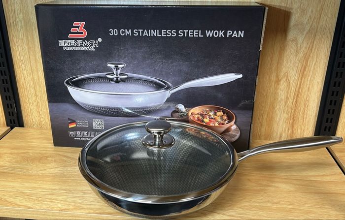 Wok inox 30 cm avec couvercle – Tous feux – Qualité pro - photo numéro 3