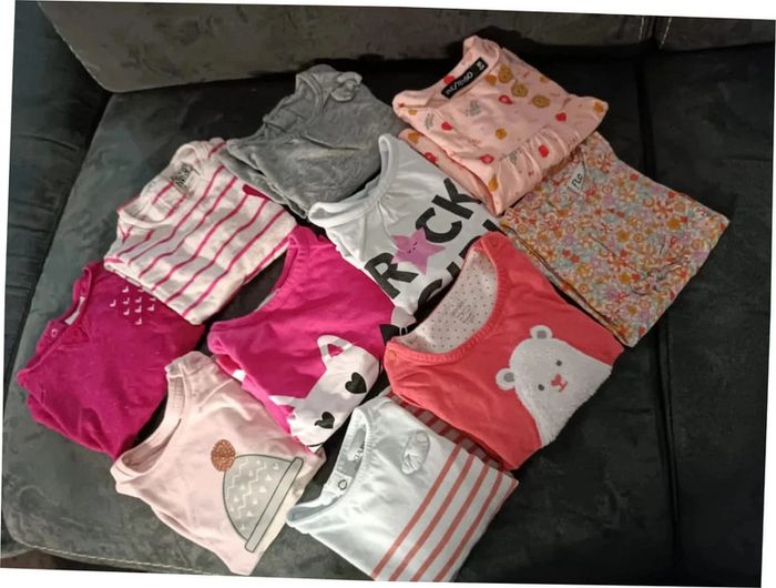 Lot de 10 tee shirt manches longues 9mois