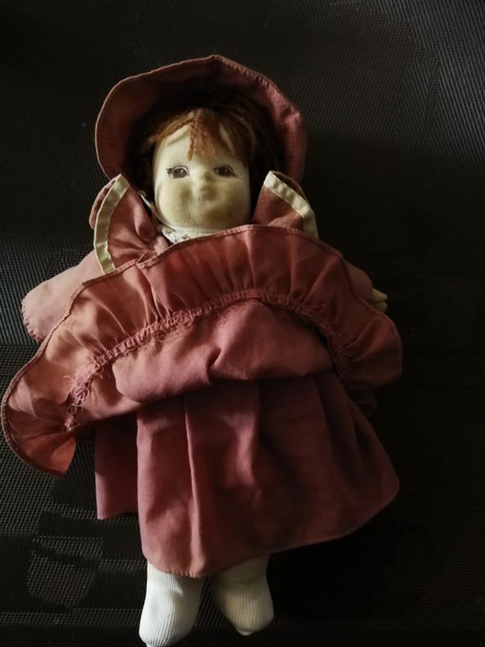 Poupée chiffon ancienne vintage fait main - photo numéro 3