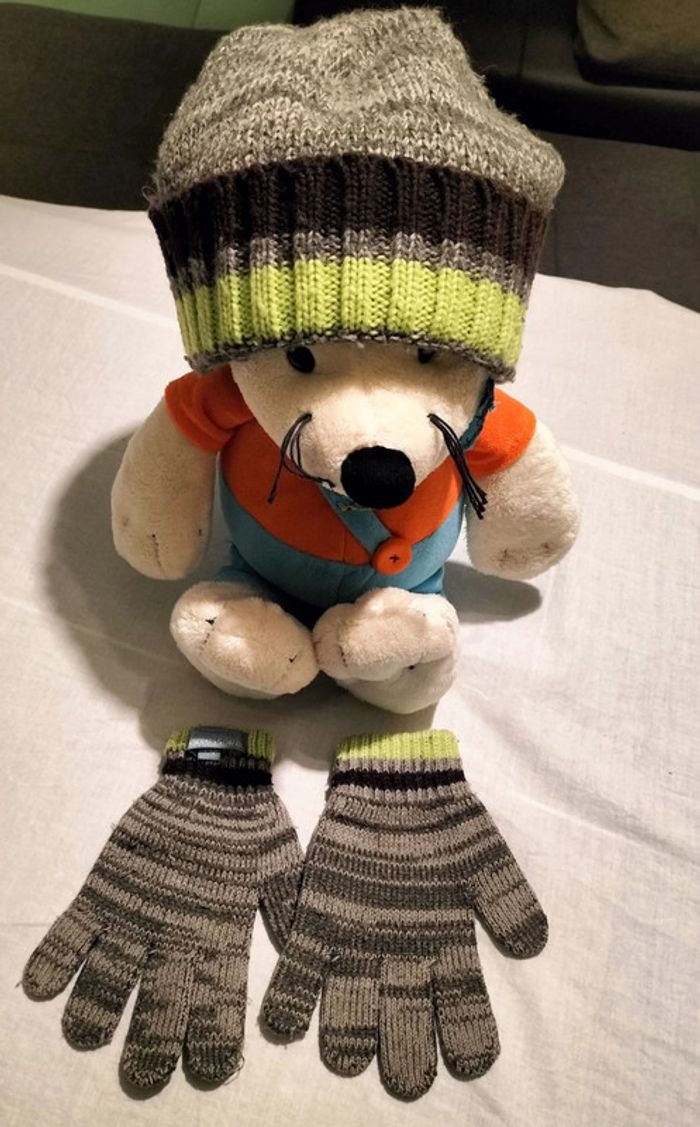 Bonnet et gants garçon
