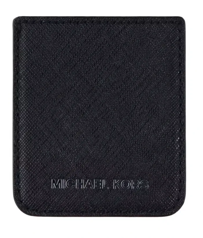 Michael Kors MK Saffiano Leather iPhone Samsung Pocket Sticker Card Holder Black - photo numéro 3