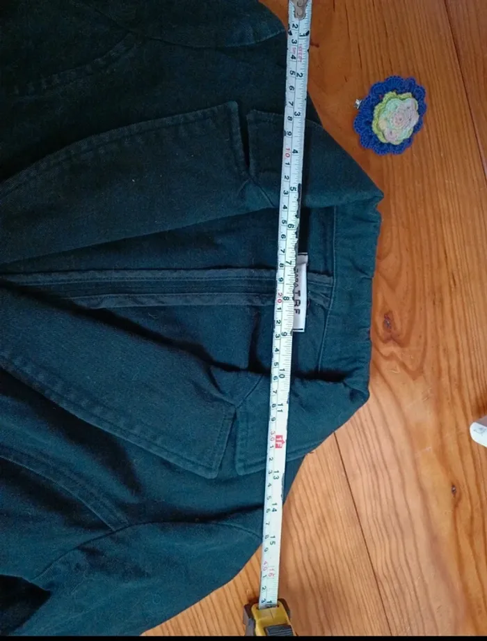 Veste noire cintrée en jean, ZARA taille S - photo numéro 17