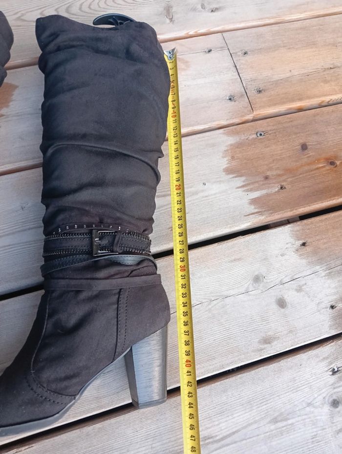 Bottes hautes noires daim - photo numéro 8