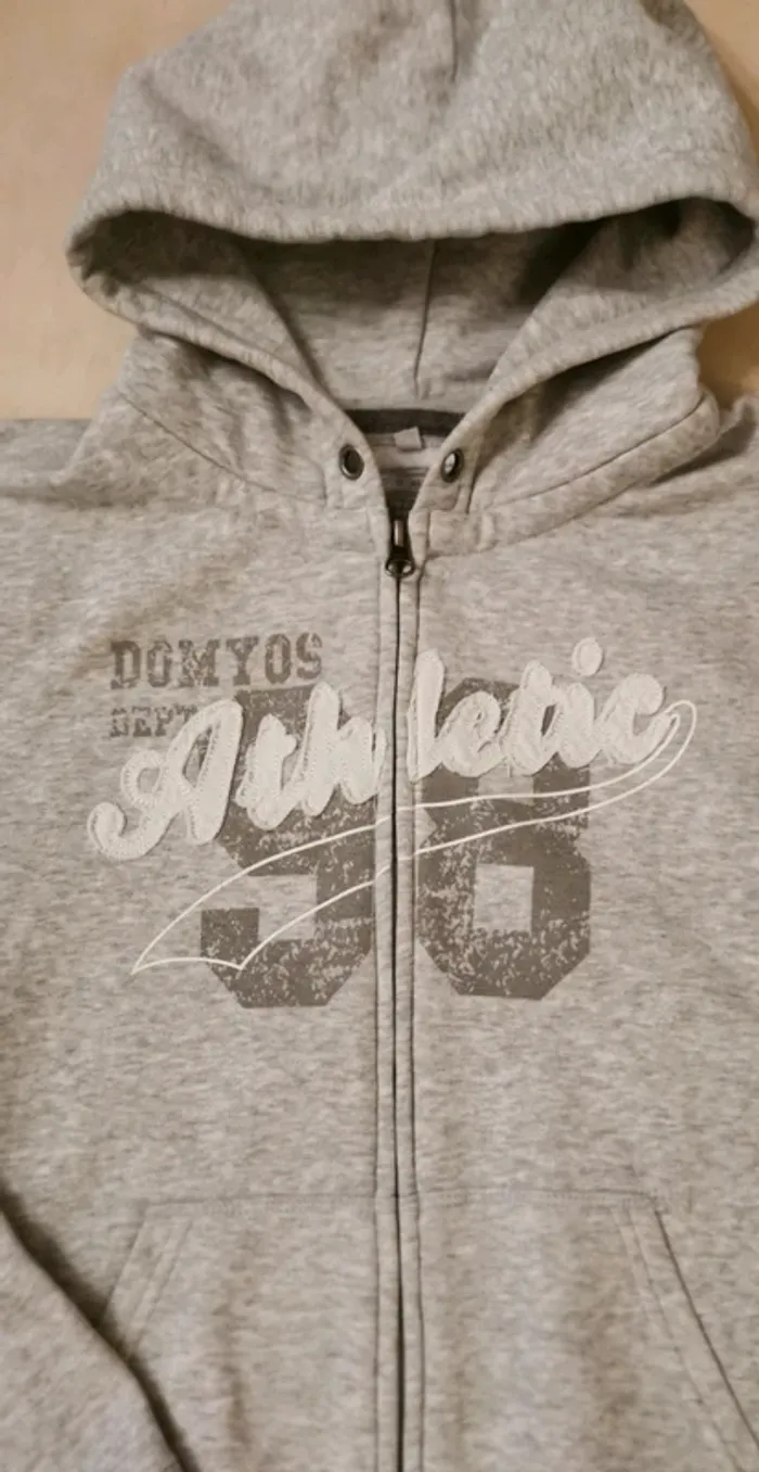 Sweat gilet zippé à capuche domyos 12 ans - photo numéro 2