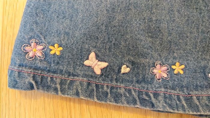 Robe jean fleurs papillon 9 mois - photo numéro 5