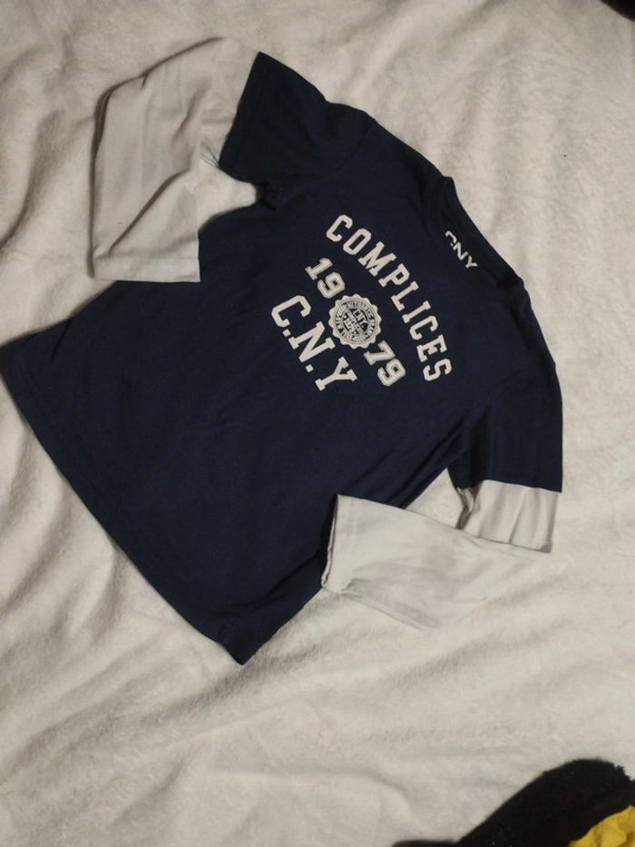 T shirt manche longue Complices 8 ans bleu marine