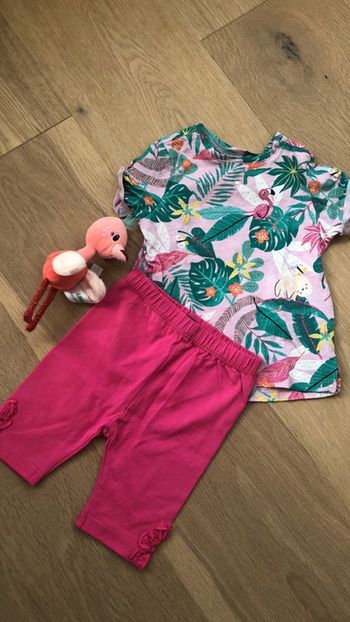 Ensemble t-shirt et legging flamant rose 6 mois