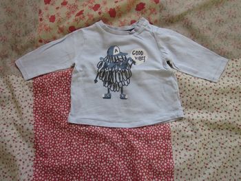 T-Shirt manches longues bleu clair 3 mois