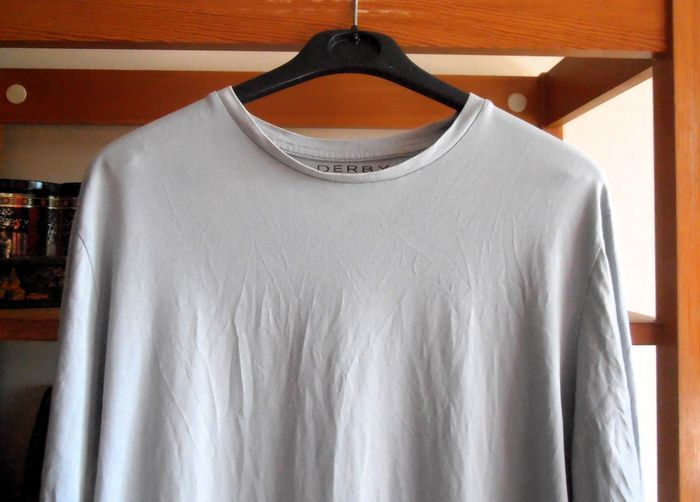 T-shirt homme, Derby, 100% coton, taille L, bleu clair - photo numéro 3