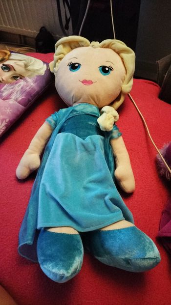 Poupée chiffon reine des neiges elsa 55 cm