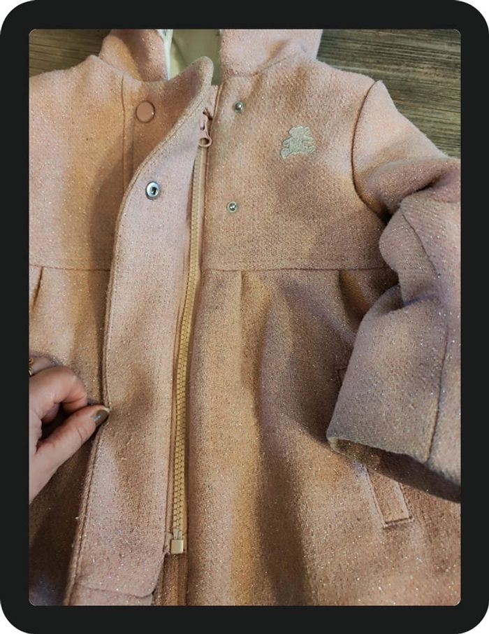 Manteau avec capuche fourrure rose Lulu castagnette Taille 24 mois - photo numéro 4