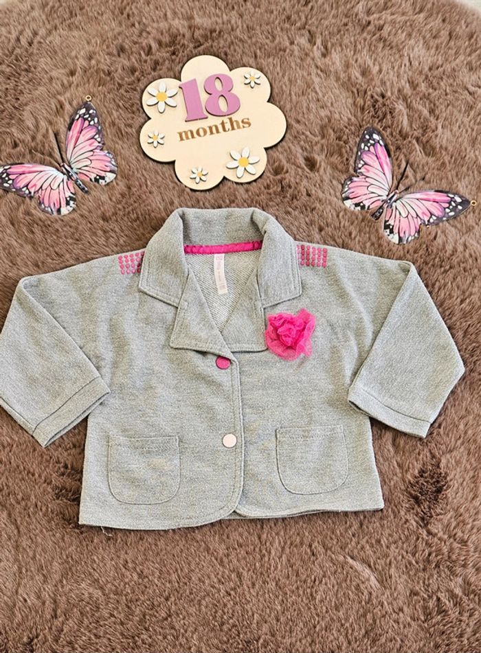 Blazer gris et rose 18 mois printemps