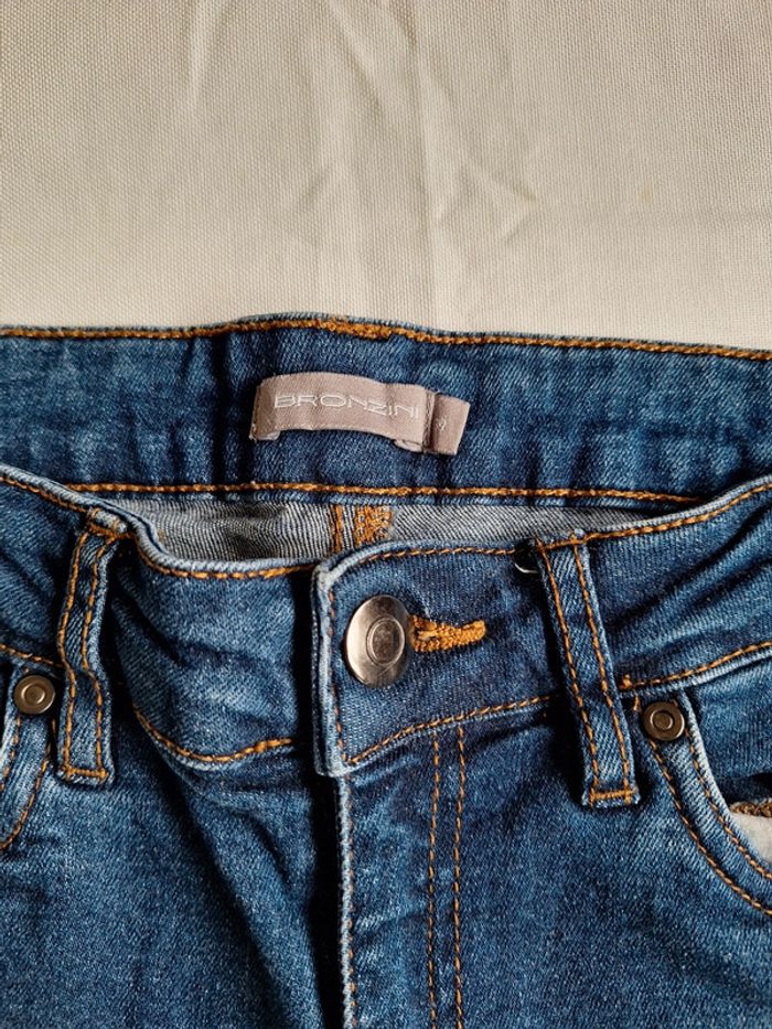 Pantalon jean bleu marine Bronzini femme 34 XS - photo numéro 4
