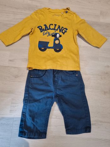 Ensemble pantalon - T shirt ML 3 mois