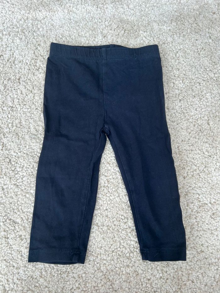 Pantalon type legging bleu marine mixte - boutchou - 9 mois