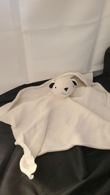 Doudou bébé coton bio point mousse gots ours polaire 33cm fresk