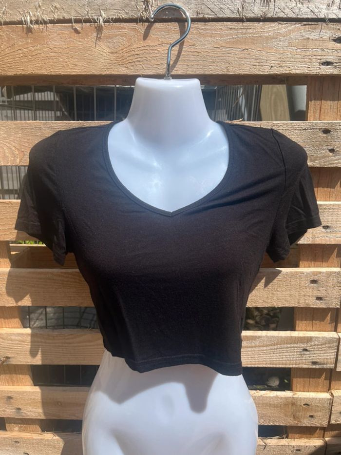 Crop top noir dos ouvert dentelle – Shein – Taille S - photo numéro 2