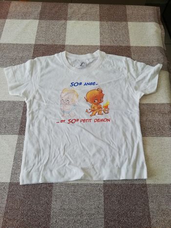 Tee shirt blanc manches courtes 4 ans