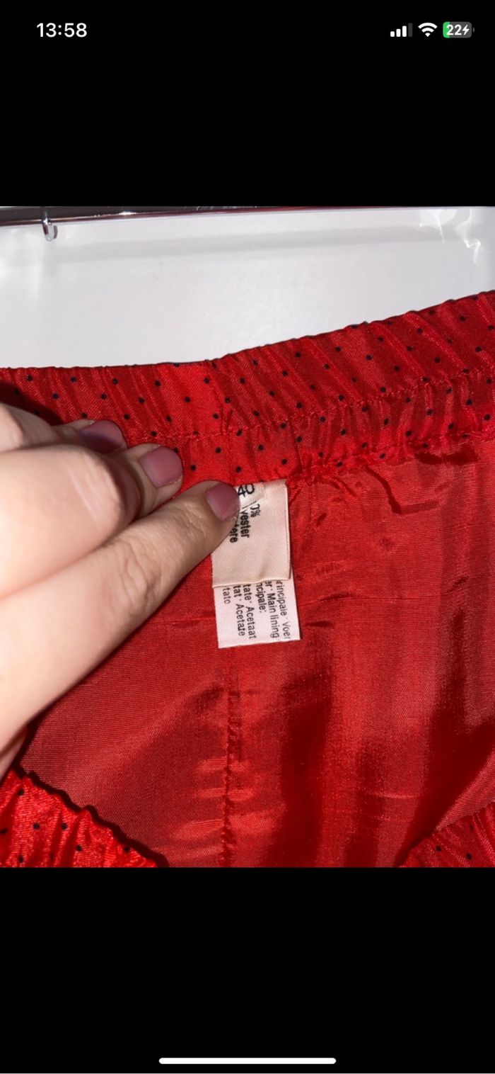 Jupe plissée rouge à pois - photo numéro 3