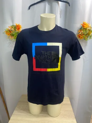 Tee Shirt manches courtes bleu imprimé The North Face taille S - n63q