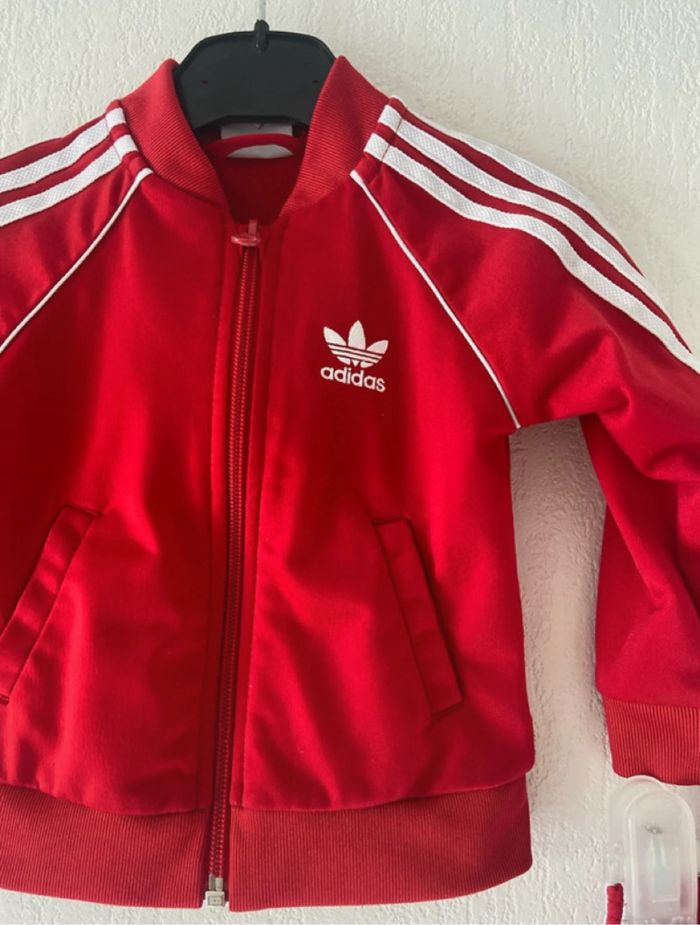 survêtement adidas bébé rouge 6-9 mois - photo numéro 2