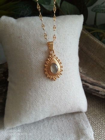 Collier pendentif pierre de labradorite naturelle