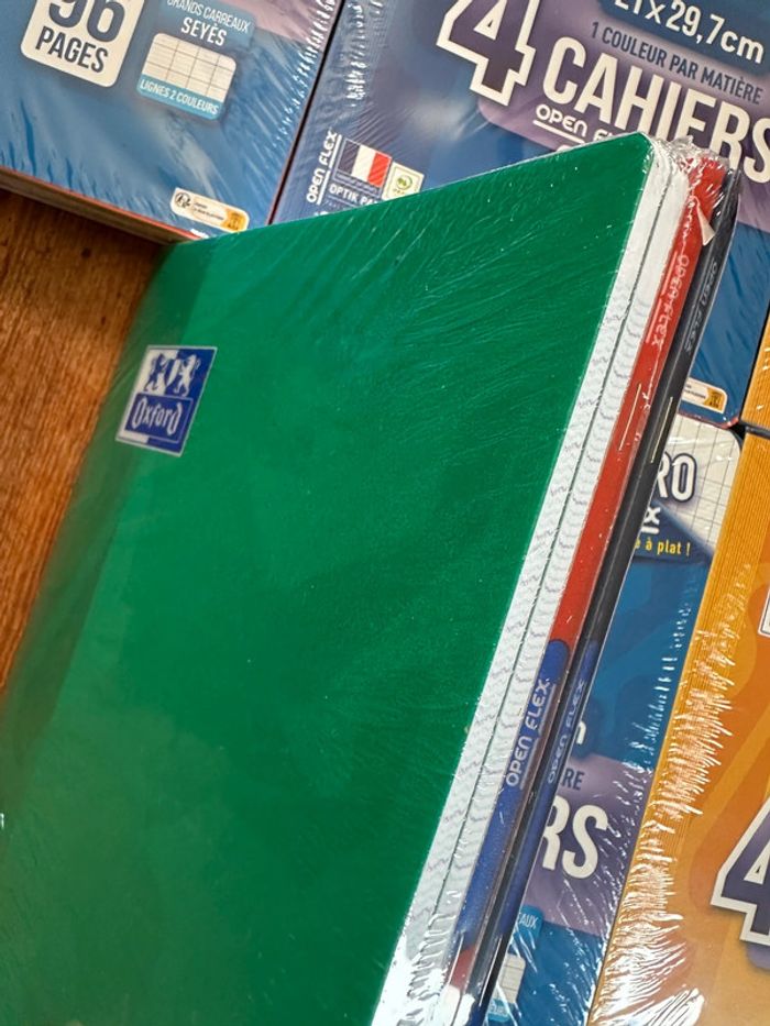 NEUF Lot de 24 grands cahiers A4 96 pages Oxford Polypro Openflex grands carreaux Seyès - photo numéro 4