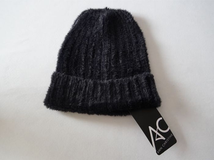 Bonnet noir en matière style nounours tout doux neuf Ann Christine pour Femme - photo numéro 3