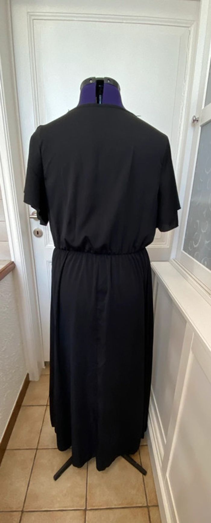 Robe longue noire  manches papillon à nœud Shein curve 0Xl - photo numéro 6