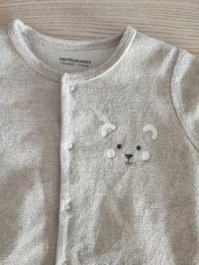 Pyjama beige crème 12 mois Verbaudet 74cm - photo numéro 2