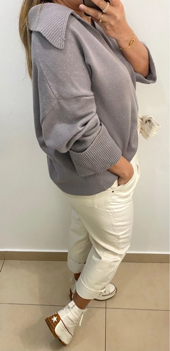 Superbe Pull ZARA Oversize Col V Taille M Et Plus - photo numéro 8