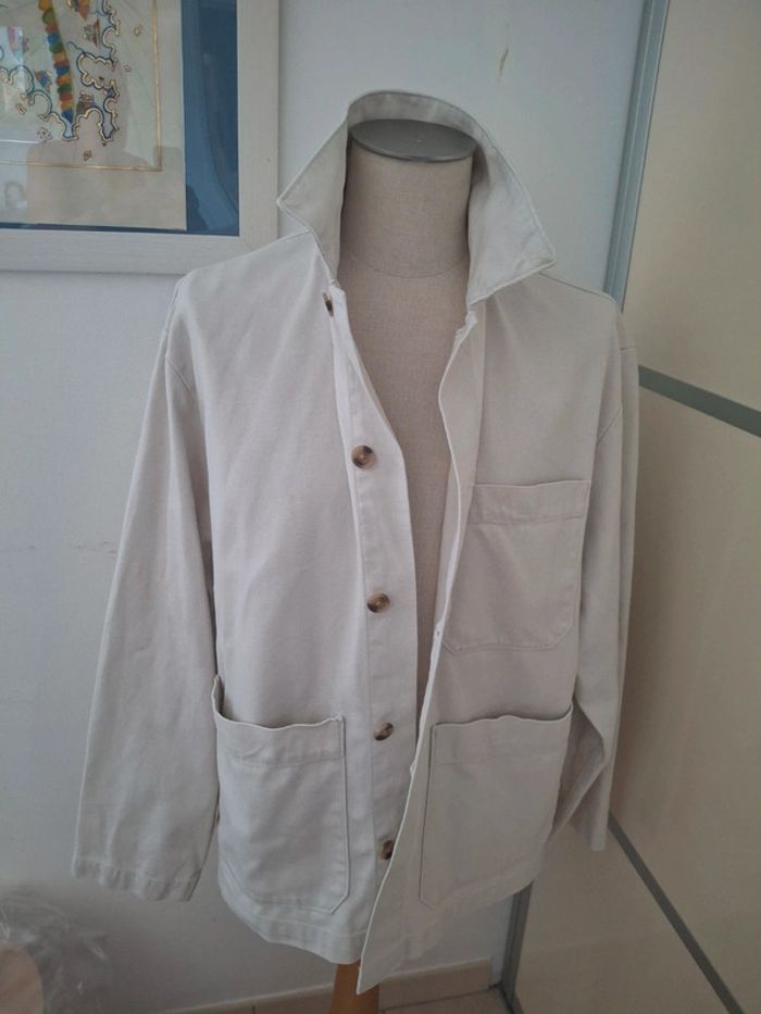 Veste homme grosse toile blanche XL mais taille grand