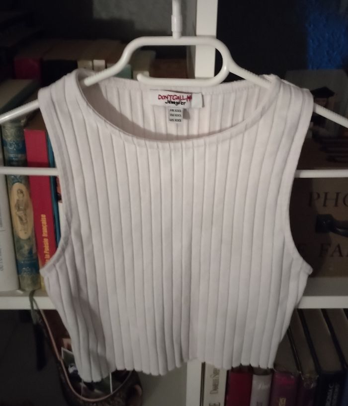 Haut blanc "Jennyfer" XXS en très bon état - photo numéro 2