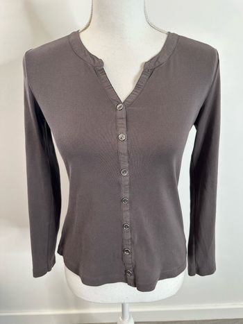 Blouse cardigan gris taupe Zamba T1 36 S