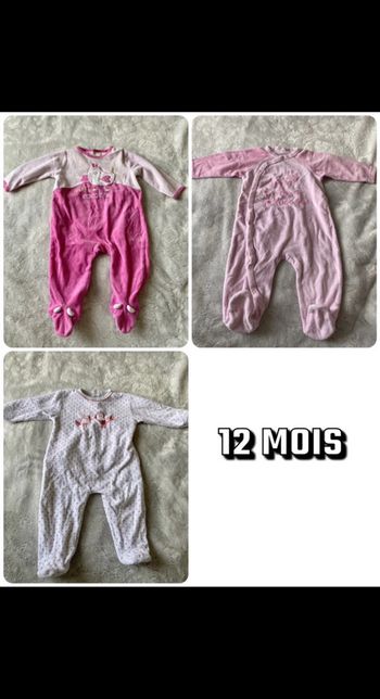Lot 3 pyjamas velours 12 mois