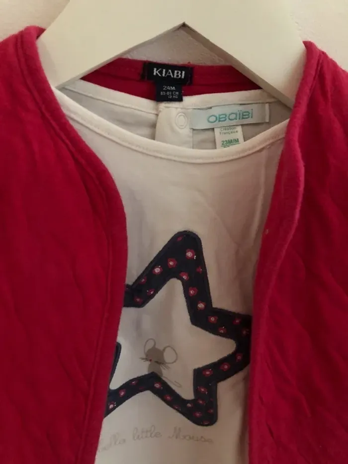 Tee-shirt manches longues et veste molleton assortie - photo numéro 2