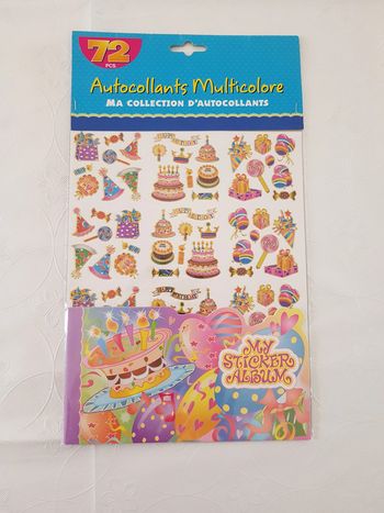 72 Autocollants multicolore + album