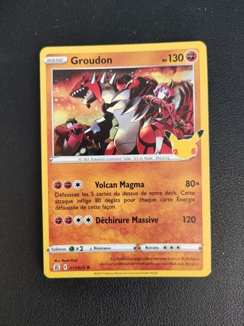Carte Pokémon Holographique Groudon 17/25  Célébration s