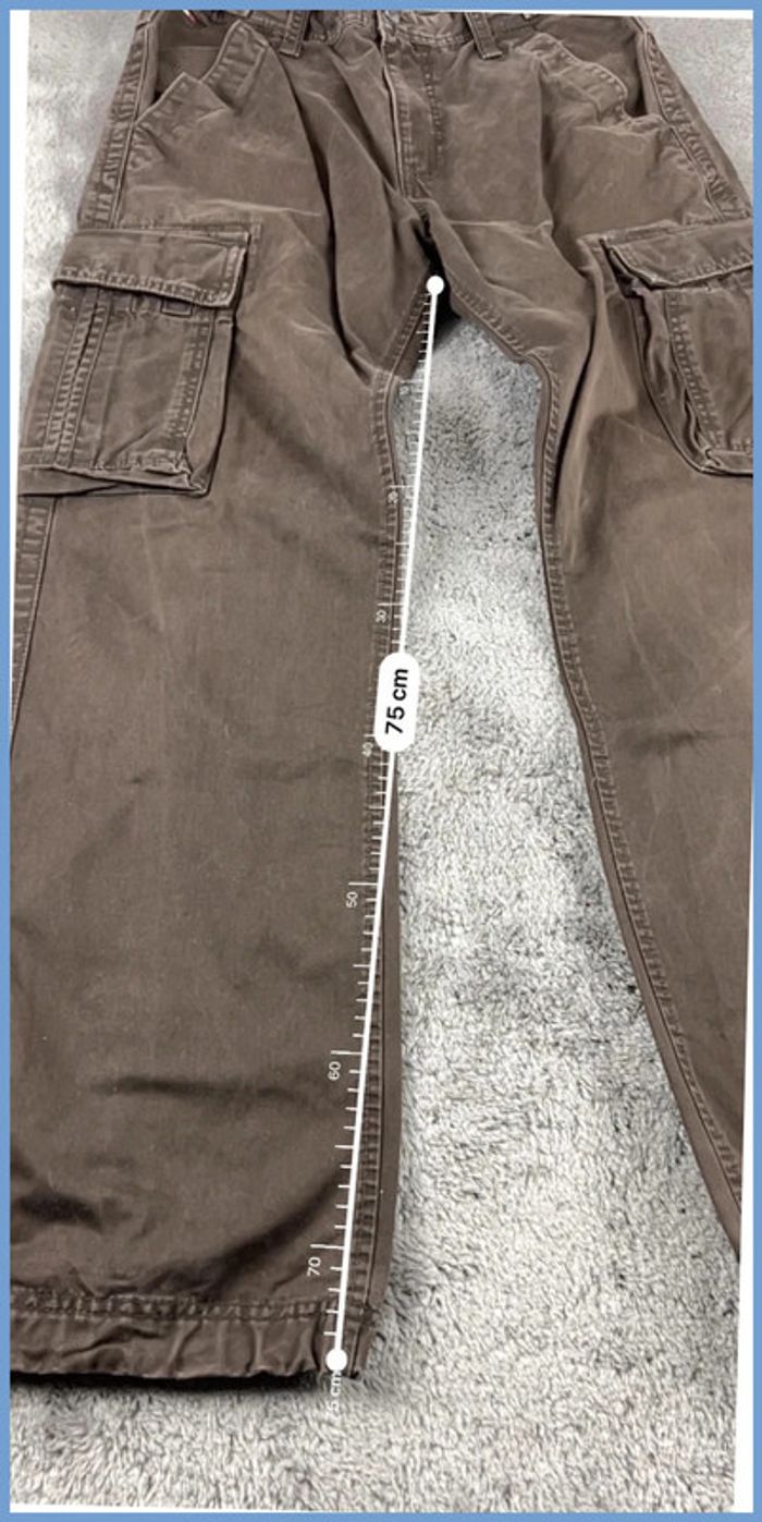 Pantalon large cargo Vintage Tommy Hilfiger Marron Taille W31 - photo numéro 5
