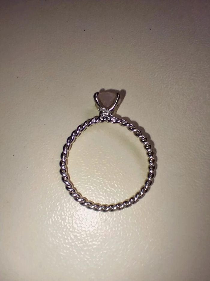 Bague en argent 16mm avec petite pierre rose pâle de chez Maty - photo numéro 2