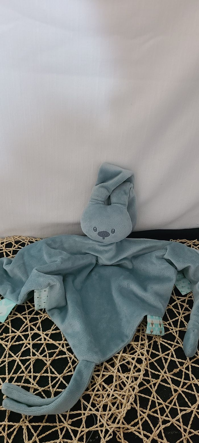 Doudou plat lapin NATTOU Lapidou vert maxi doudou losange - photo numéro 3