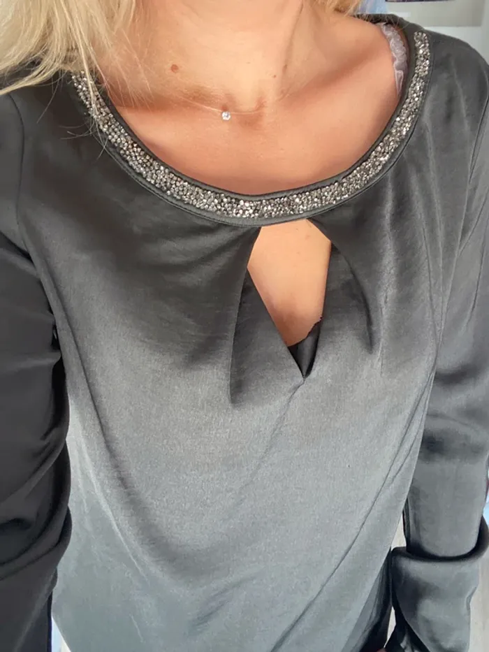 Blouse satinée strass Promod - photo numéro 4