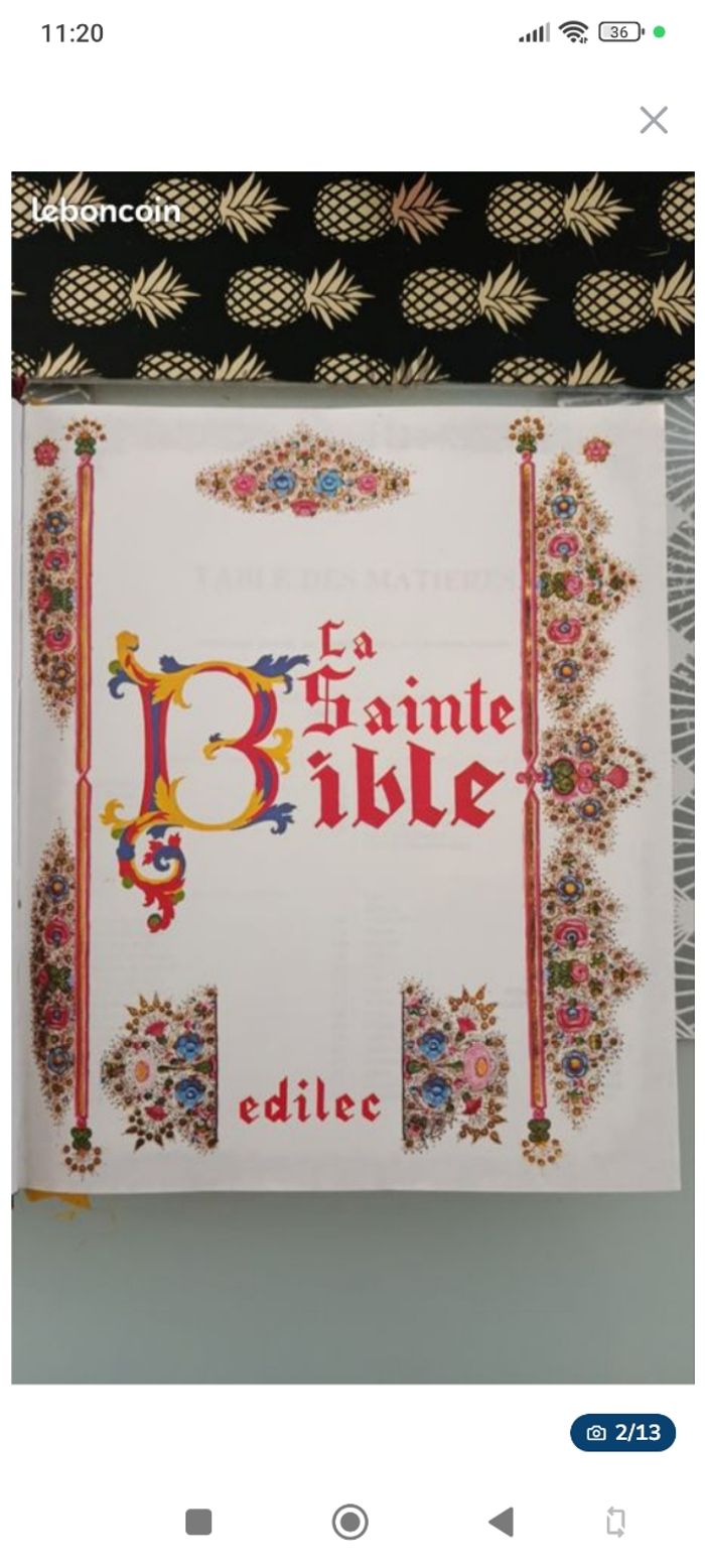 Livre la sainte bible édition edilec 1979 - photo numéro 2