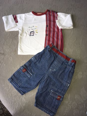 Ensemble Sergent Major, 6 mois, tee-shirt et jean