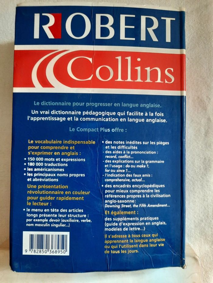 Robert Collins, dictionnaire français anglais, anglais français - photo numéro 2