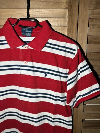 Polo Ralph Lauren ligné Rouge bleu et blanc