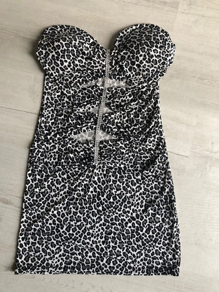 BB27- Robe bustier imprimée avec strass T unique (34/40) NEUVE - photo numéro 3